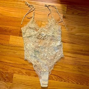 Zara sequins beaded lace bodysuit size M NWT